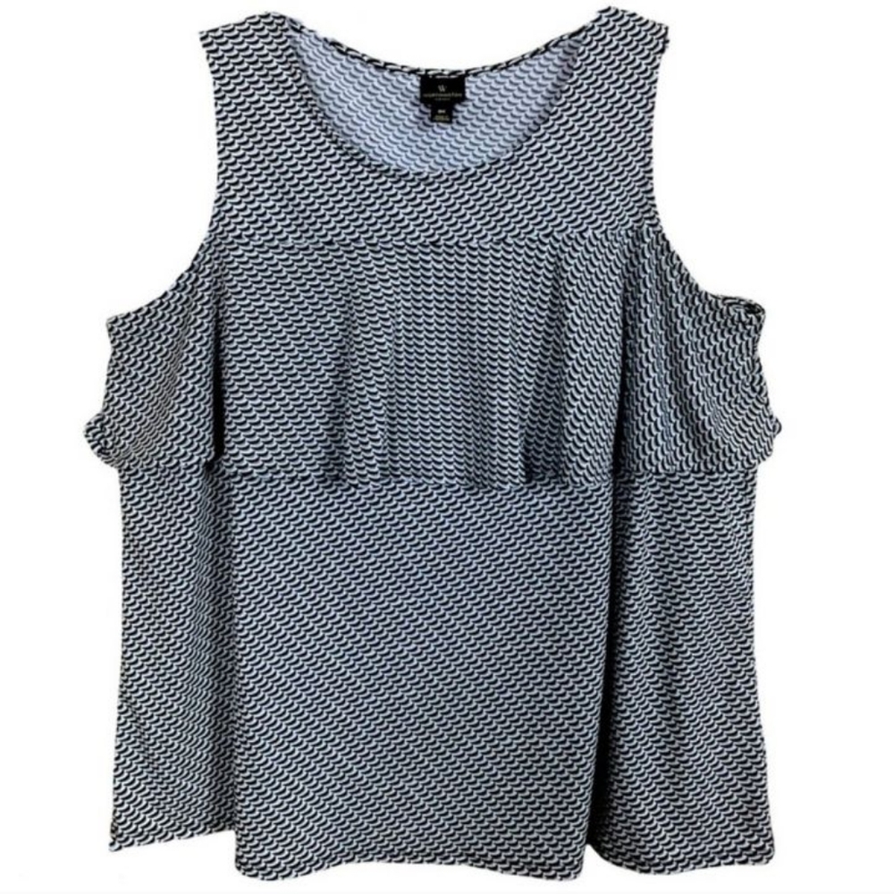 Worthington Women's Sleeveless Blouse Ruffle Size 3X Casual